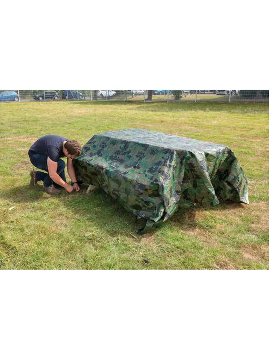 Тент Тарпаулин 180 г/м2 2х4 с люверсами, камуфляж