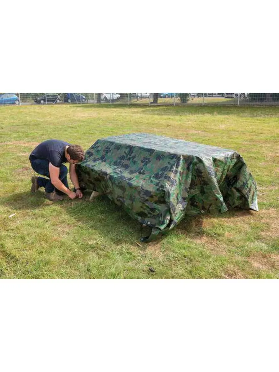 Тент Тарпаулин 180 г/м2 2х4 с люверсами, камуфляж