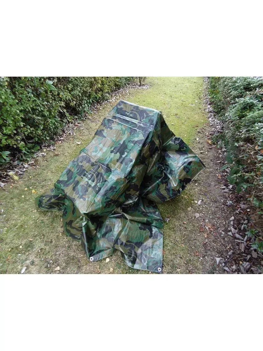 Тент Тарпаулин 180 г/м2 2х4 с люверсами, камуфляж