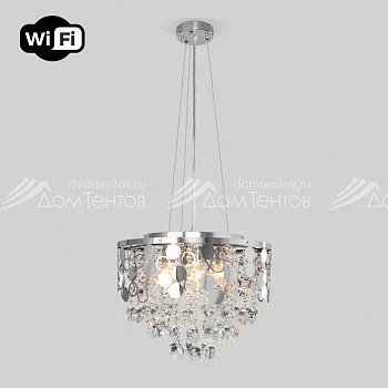 Каскадная люстра Eurosvet 10123/6 хром/прозрачный хрусталь Strotskis Smart ( Каскадная люстра Eurosvet 10123/6 хром/прозрачный хрусталь Strotskis Smart (
