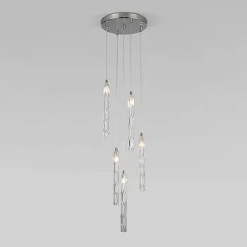 Каскадная люстра Eurosvet 50381/5 хром Каскадная люстра Eurosvet 50381/5 хром