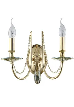 Бра Crystal Lux VICTORIA AP2 GOLD/AMBER