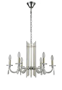 Подвесная люстра Crystal Lux AURELIO SP6 GOLD+CHROME/TRANSPARENT