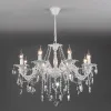 Подвесная люстра Eurosvet 10108/8 белый/прозрачный хрусталь Strotskis