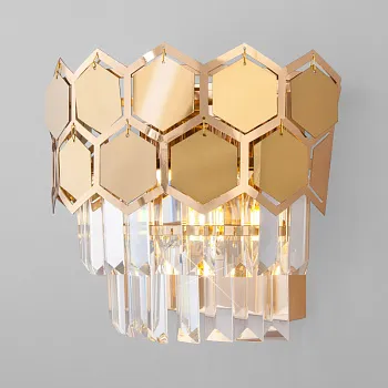 Бра Eurosvet 10124/2 золото/прозрачный хрусталь Strotskis (1011