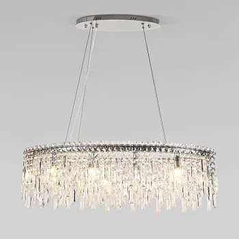 Подвесная люстра Eurosvet 60159/10 хром/ прозрачный хрусталь Strotskis