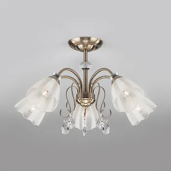 Люстра на штанге Eurosvet 30155/5 античная бронза Люстра на штанге Eurosvet 30155/5 античная бронза