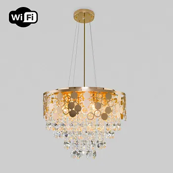 Каскадная люстра Eurosvet 10123/8 золото/прозрачный хрусталь Strotskis Smart Каскадная люстра Eurosvet 10123/8 золото/прозрачный хрусталь Strotskis Smart