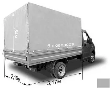Тент 3,17х2,16х1,54м на Газель NEXT металлический борт, серый