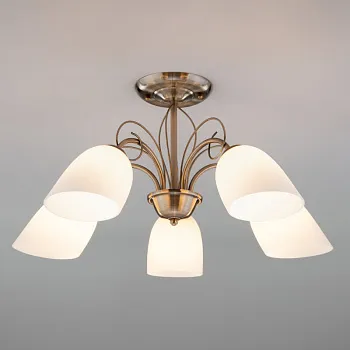 Люстра на штанге Eurosvet 30107/5 античная бронза Люстра на штанге Eurosvet 30107/5 античная бронза