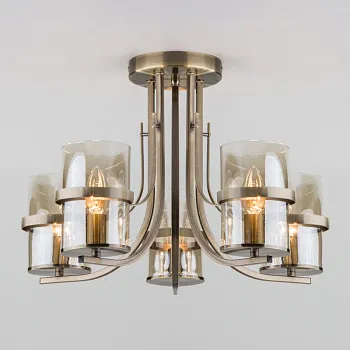 Люстра на штанге Eurosvet 60085/5 античная бронза Люстра на штанге Eurosvet 60085/5 античная бронза