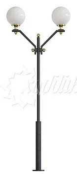 Стальной фонарный столб Т-08-2 со светильниками