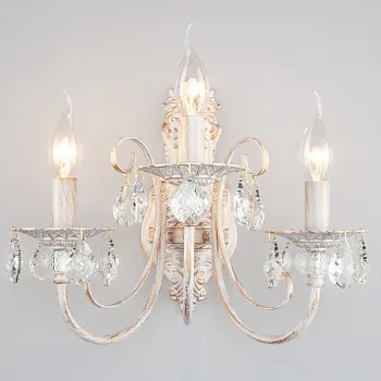 Бра Eurosvet 3305/3 белый с золотом/прозрачный хрусталь Strotsk