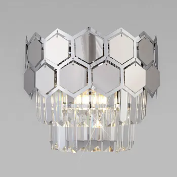 Бра Eurosvet 10124/2 хром/прозрачный хрусталь Strotskis (10113/