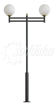 Стальной фонарный столб Т-13-2 со светильниками