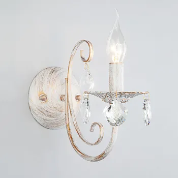 Бра Eurosvet 3305/1 белый с золотом/прозрачный хрусталь Strotsk