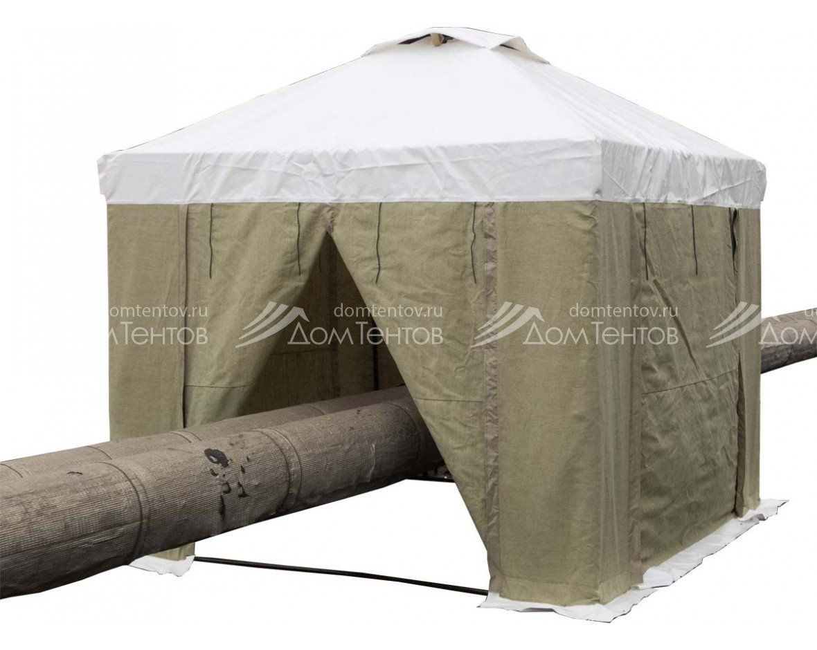 Палатка сварщика 2,5х2,5м (брезент+ПВХ), усиленный каркас