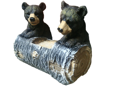 Медведи на бревне  Н-32см, D-14см
