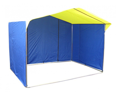 Палатка торговая Домик 2,5х1,9м (каркас из трубы 18 мм) желто-синий