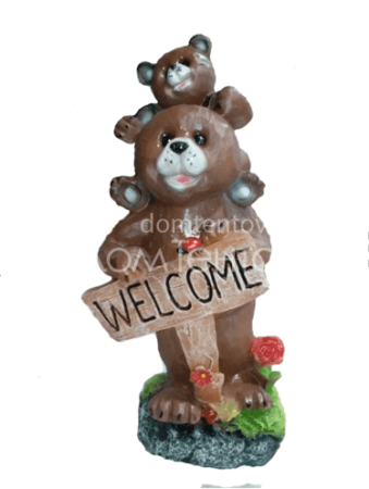 Медвежата с табличкой "Welcome" Н-46см