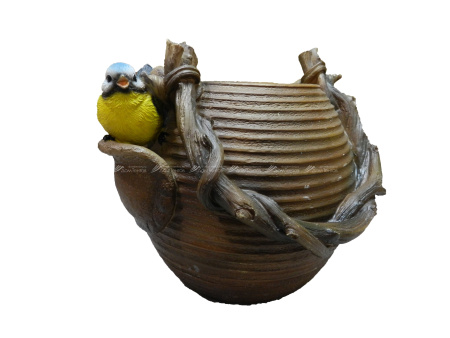 Глинянный горшок с птичкой Н-23 см