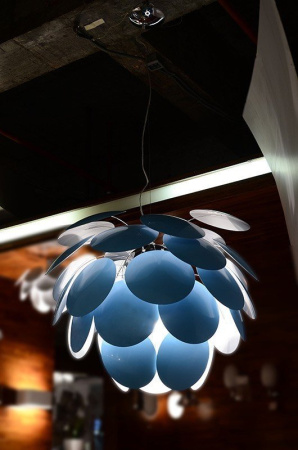 Cветильник дизайнерский подвесной Frucht C2 WH, E27, 1х100 Вт, 53х200 см, синий