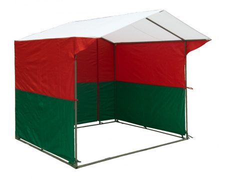 Палатка торговая Домик 2,5х2м (каркас из трубы 25 мм) бело-красно-зеленый