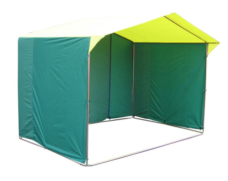 Палатка торговая Домик 4х3м (каркас из квадратной трубы 20х20 мм) желто-зеленый
