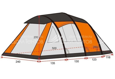 Палатка для кемпинга с надувным каркасом 5-х местная артикул 2050
