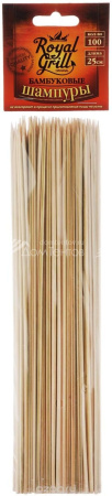 Шампуры для шашлыка бамбуковые 25см "ROYALGRILL"80-055